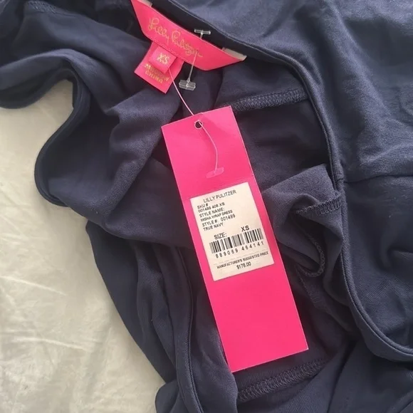 Lilly Pulitzer NWT navy blue Misha  wrap dress - Picture 5 of 7